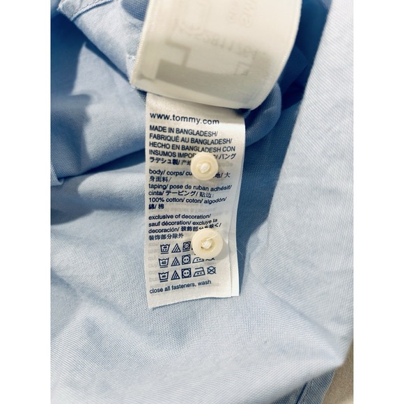 Tommy Hilfiger Vintage 90s Y2K Large Pocket Logo Button up Mens XXL NWT Blue - Picture 11 of 13